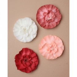 Hair flower - Layered fabric flower on a forked clip and...