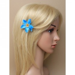 Hair flower - Orchid style fabric flower on a forked...