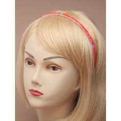 Aliceband - Spotty print plastic alice band. In pink,...