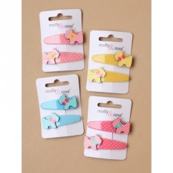 Hair clip set - Card of 2 Plastic covered spotty 40mm...