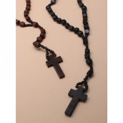 Rosary Beads - 36in wooden rosary bead necklace. In Brown...