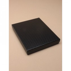 Gift box - Black 18x14x2.6cm quilted style gift box