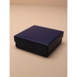 Gift box - Navy 9x9x3cm quilted style gift box.