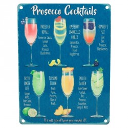Novelty Sign - Prosecco Cocktails Vintage Style Metal...