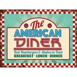 Novelty Sign - American Diner Vintage Metal Sign, Retro,...