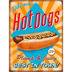 Novelty Sign - Hot Dogs Vintage Metal Sign, Retro, Shabby...