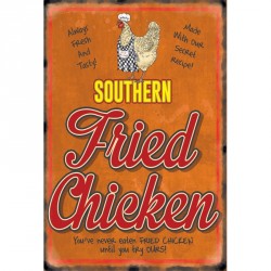 Novelty Sign - Southern Fried Chicken Retro Diner Metal...