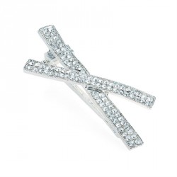 Hair clip - Silver colour crystal cross design hair clip....