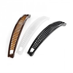 Hair clip set - Three piece black, brown and clear banana...