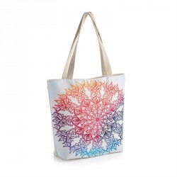 Bag - Beige multi colour design bag. - (BG32064)