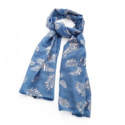 Scarf - Denim blue colour and rose gold colour foil print...