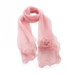 Scarf - Metallic pink colour flower scarf. - (SC32054)