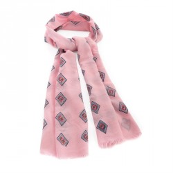 Scarf - Pink diamond design scarf. - (SC32048)