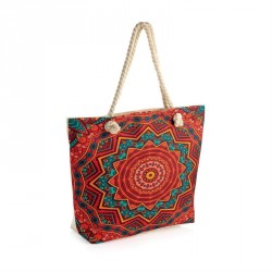 Bag - Multi tone rope handle bag. - (BG32043)