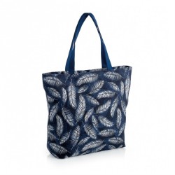 Bag - Blue and white feather design rope bag. - (BG32039)