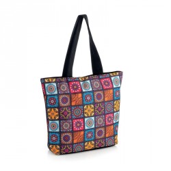 Bag - Multi tone square print bag. - (BG32038)