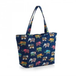 Bag - Blue tone elephant design bag. - (BG32037)