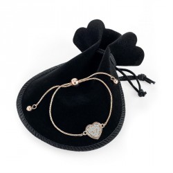 Bracelet - Light rose gold colour adjustable heart design...