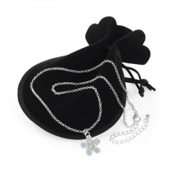 Necklace - Silver colour crystal and AB crystal flower...