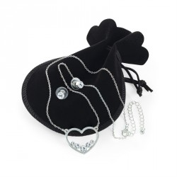 Necklace & Earring set - Silver colour heart design chain...