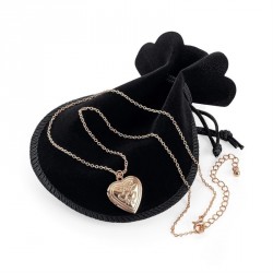 Necklace - Rose gold colour chain heart locket necklace...