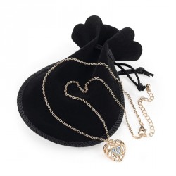 Necklace & Earrings set - Rose gold colour crystal heart...