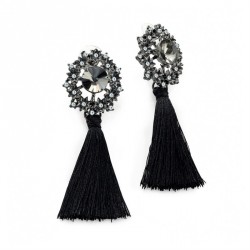 Earrings - Hematite, crystal and black hematite colour...