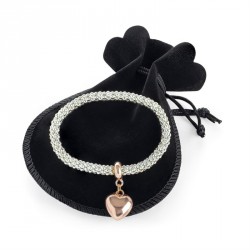 Bracelet - Two tone silver and rose gold colour...