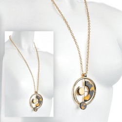Necklace - Gold colour tortoise shell effect chain...