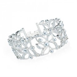 Bracelet - Silver colour crystal bracelet. - (BL31925)