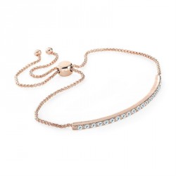 Bracelet - Rose gold colour crystal chain bracelet. -...