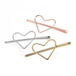 Hair clip set - Three piece rhodium, rose gold and gold...