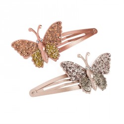 Hair clip set - Two piece glitter effect butterfly design...