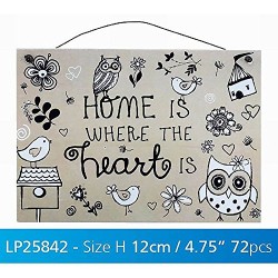Metal Sign - home is where the heart is - 120mm x 165mm...