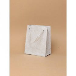 Gift Bag - Silver glitter gift bag with ribbon handles...