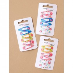 Hair clip set - Card of 6 daisy princess print 3cm...