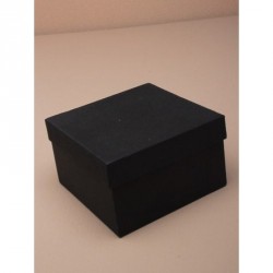 Gift box - Square black gift box with lid and black foam...