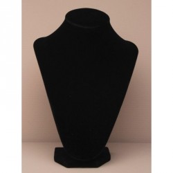 Small Black Velvet Jewellery Bust Necklace Display Stand.