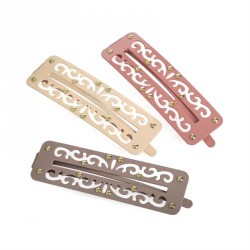 Hair clip set - Three piece rectangle shape stud effect...