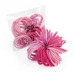 Hair ties set - Fifty piece pink tone endless hair...
