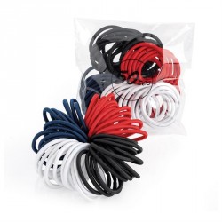 Hair ties set - Fifty piece black, white, red and navy...