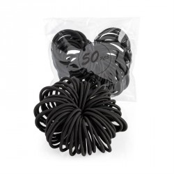 Hair ties set - Fifty piece black colour endless hair...
