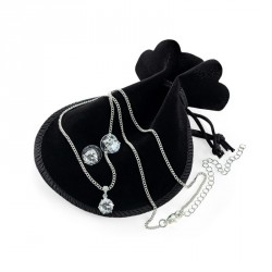 Necklace & Earring set - Silver colour crystal chain...