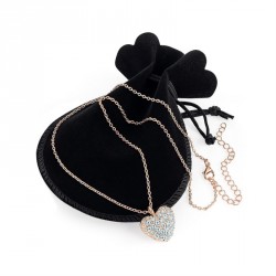 Necklace & Earring set - Rose gold colour crystal heart...