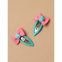 Sleepies Hair Clips - Card of 2 ribbon wrapped bow motif...