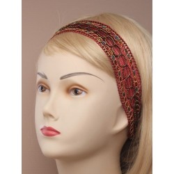 black stretch elastic bandeaux with gilt seed bead...