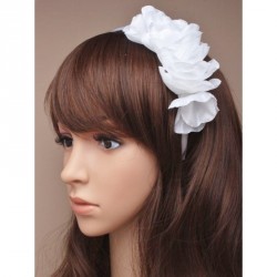 Headband - White 1cm wide satin fabric aliceband with...