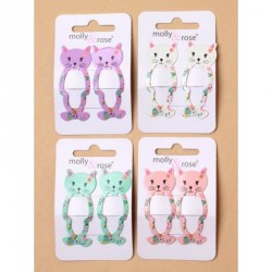 Sleepies Hair Clips - Card of 2 painted 5cm cat sleepies...