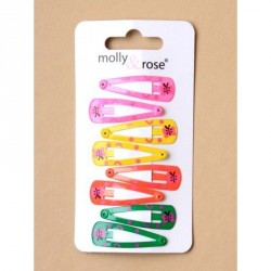 Sleepies Hair Clips - Card of 8 brightly coloured painted...