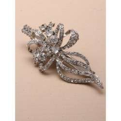 Hair Clips - Vintage crystal leaf 65cm beak clip